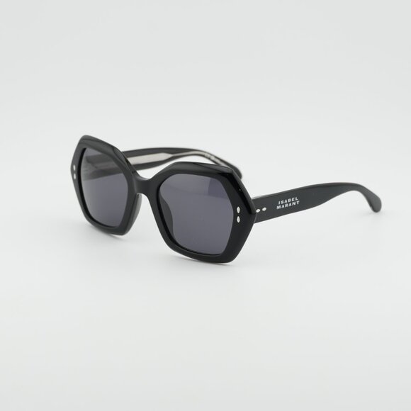 Isabel Marant IM 0107/G/S 0807 IR Sunglasses Black Geometric Frame, Grey Lenses main image 5